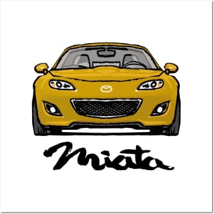 Mazda Mx5 Miata NC2 Yellow Posters and Art